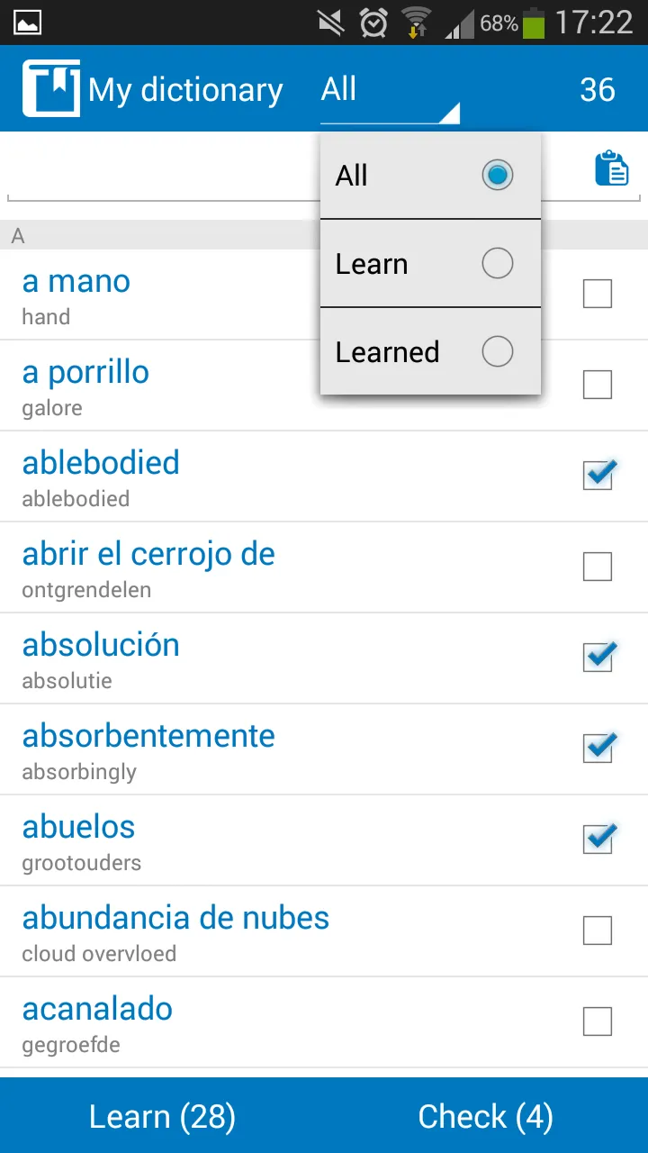 Dutch - Spanish dictionary | Indus Appstore | Screenshot