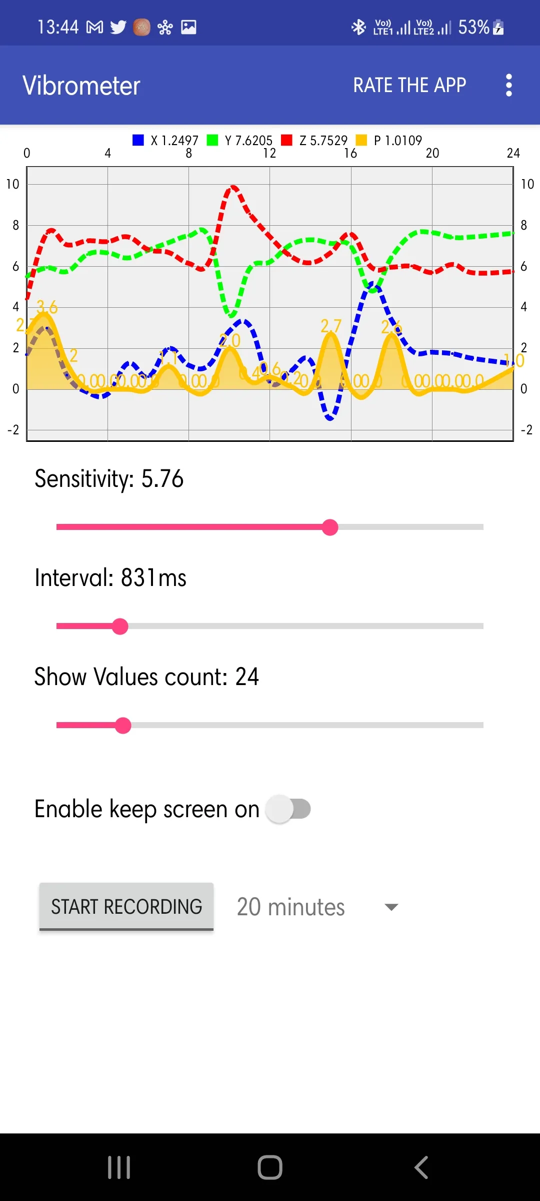 Vibrometer | Indus Appstore | Screenshot