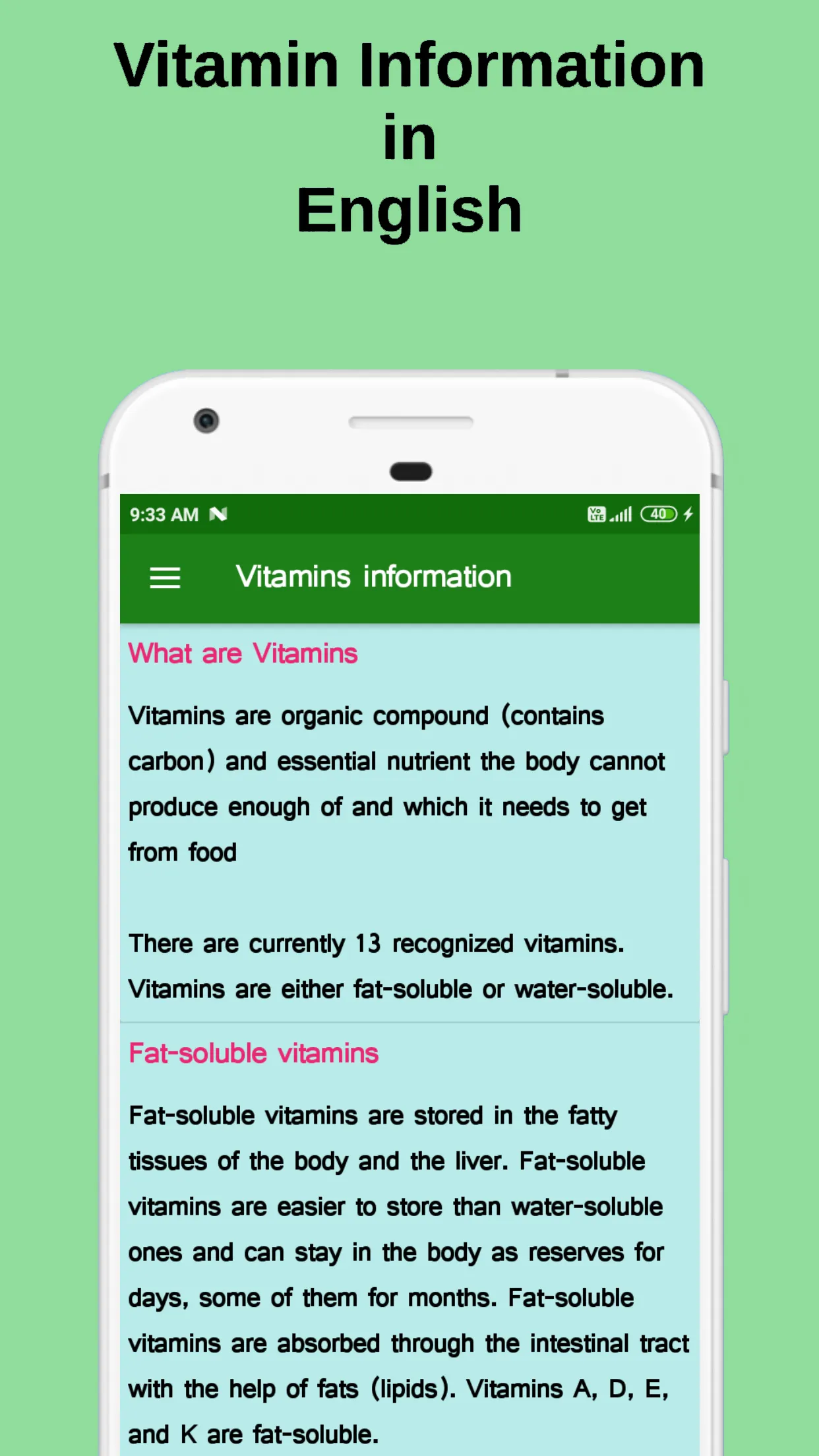 Vitamin Information | Indus Appstore | Screenshot