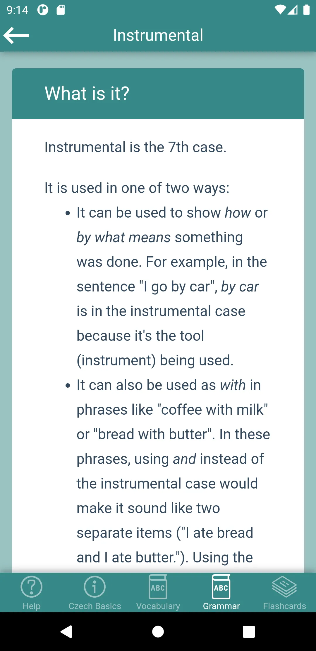 Czech Declension Flashcards | Indus Appstore | Screenshot