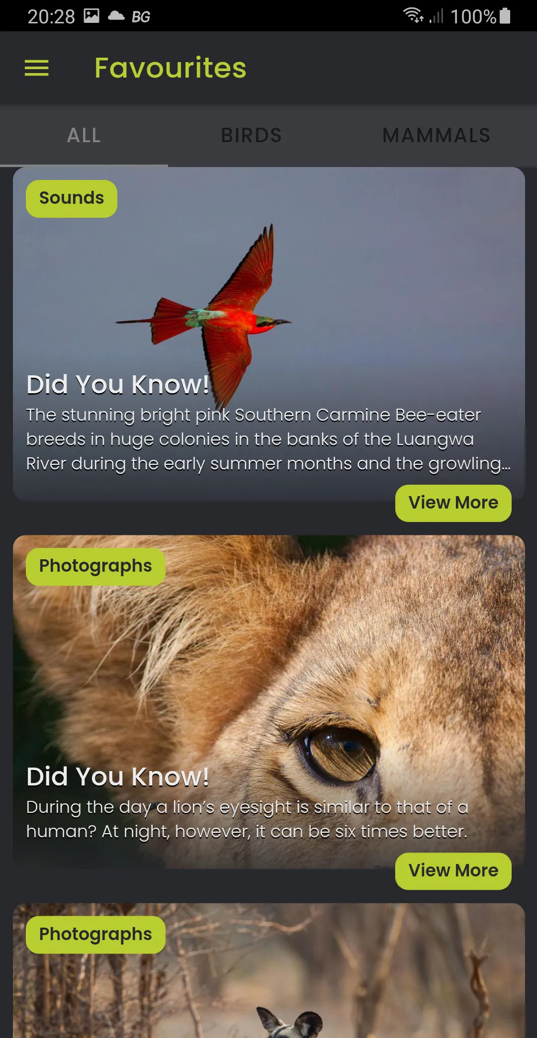 Did you know: African Wildlife | Indus Appstore | Screenshot