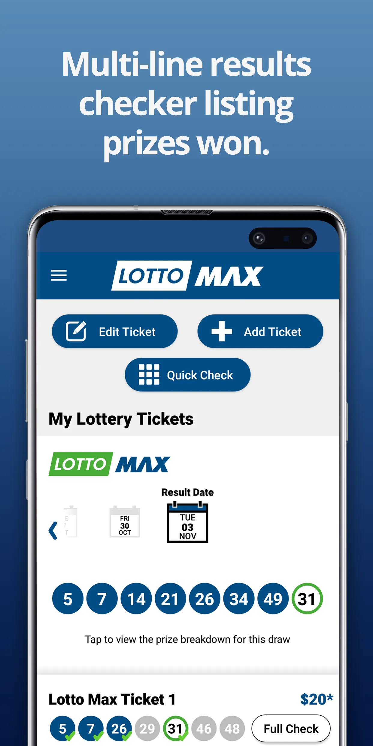 Lotto Max Numbers | Indus Appstore | Screenshot