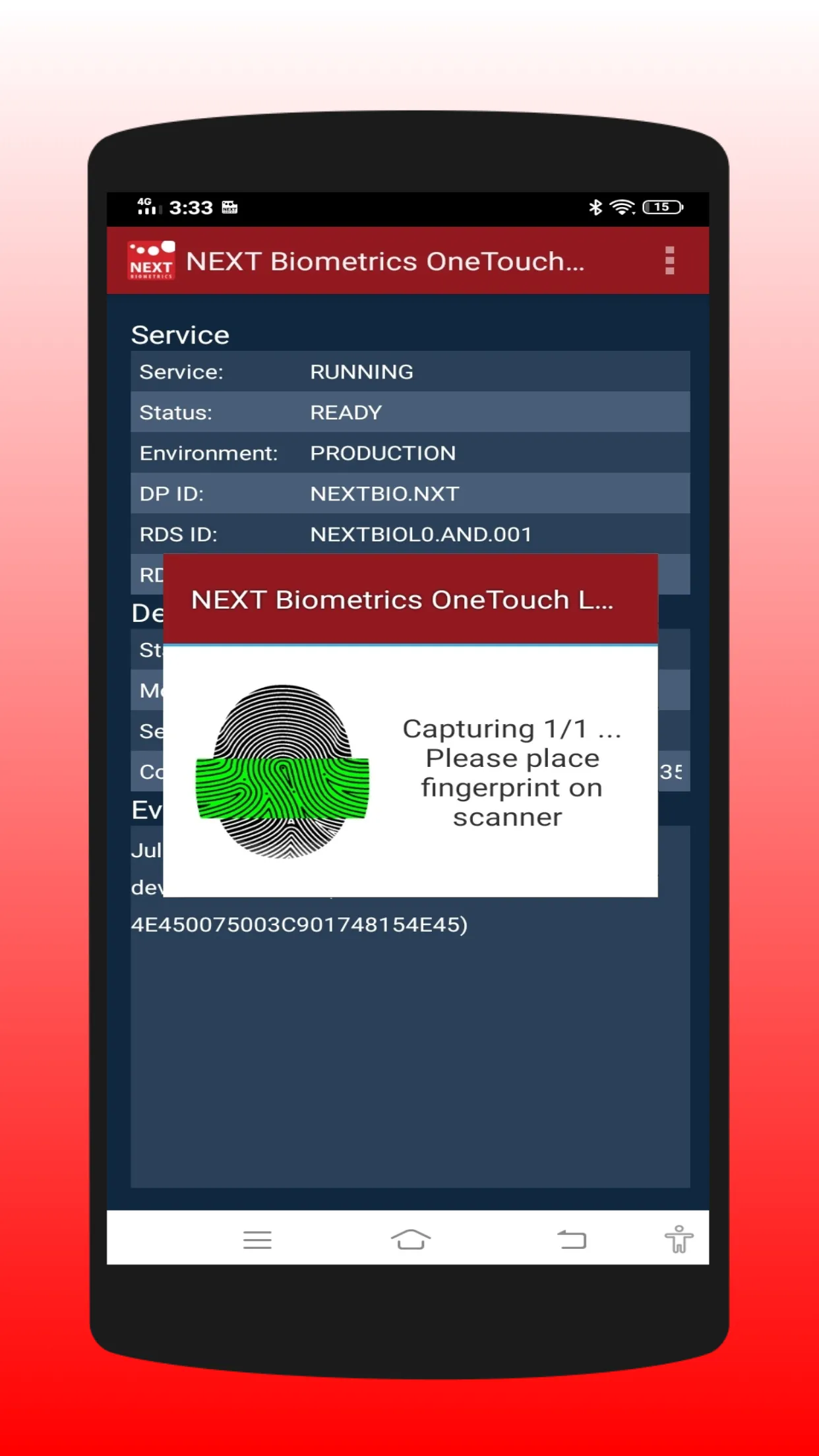 NEXT Biometrics RD Service L0 | Indus Appstore | Screenshot