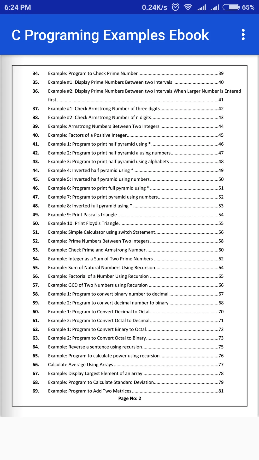 C Programming Examples Ebook | Indus Appstore | Screenshot