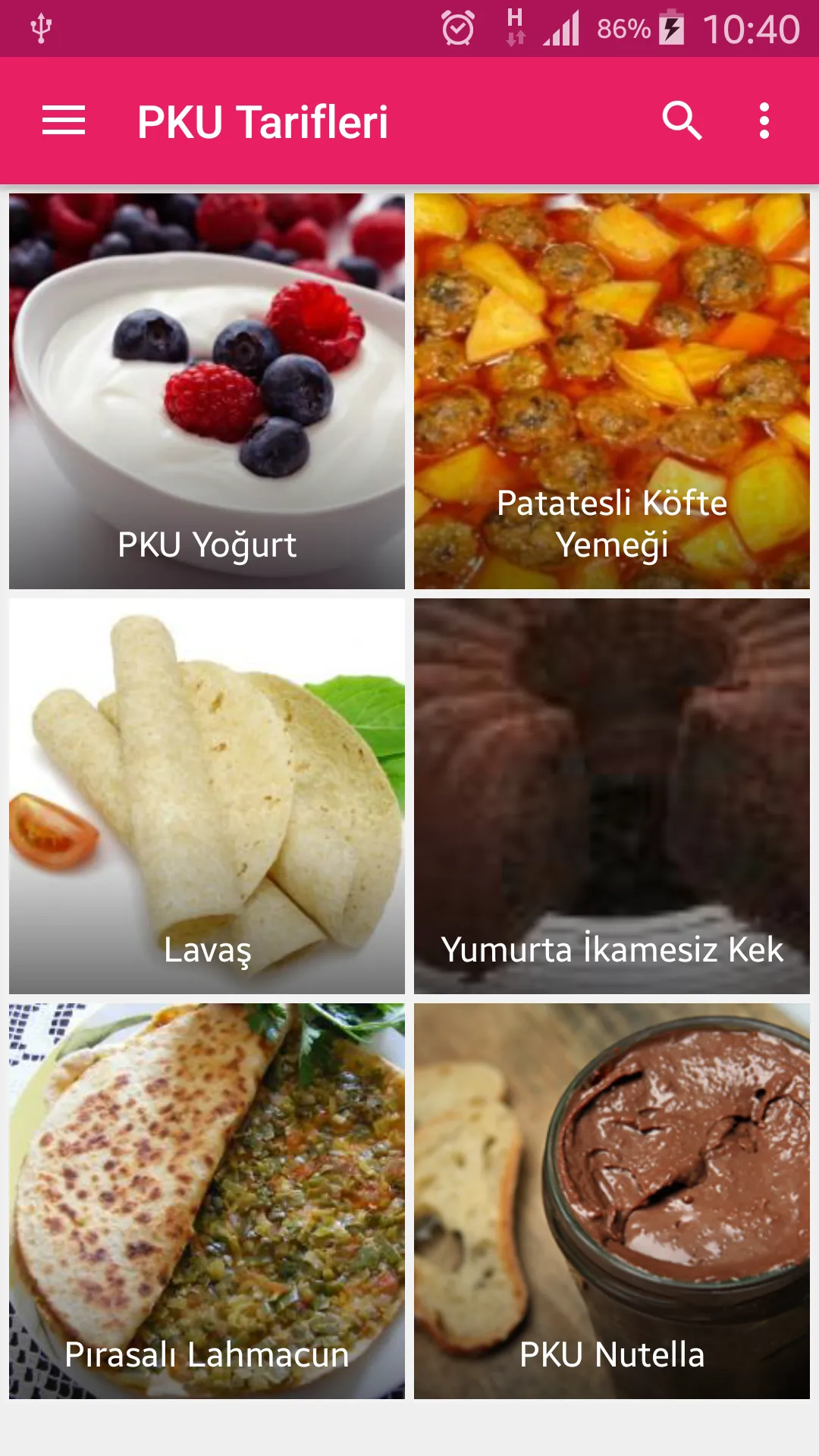 PKU Yemek Tarifleri | Indus Appstore | Screenshot