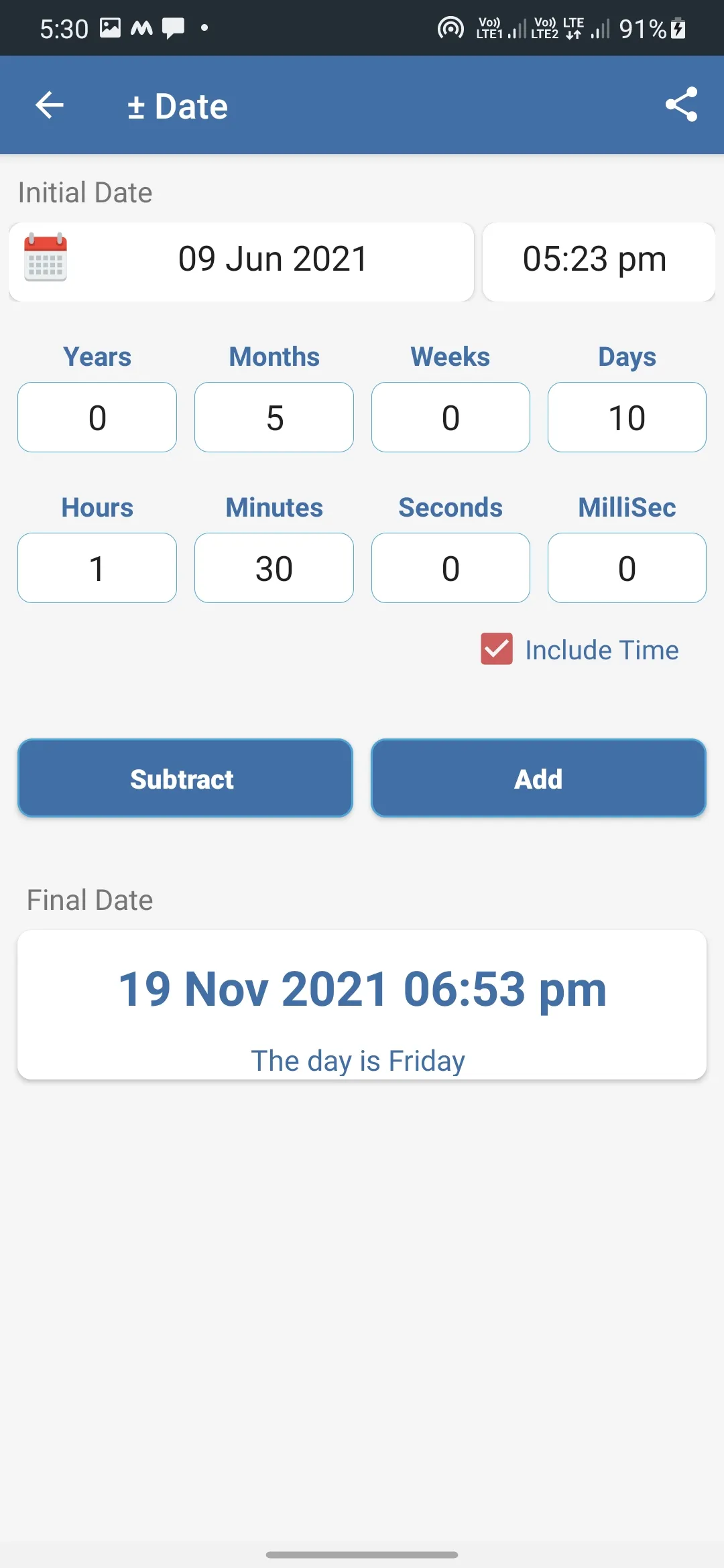 Date Calculator - Time & Age | Indus Appstore | Screenshot