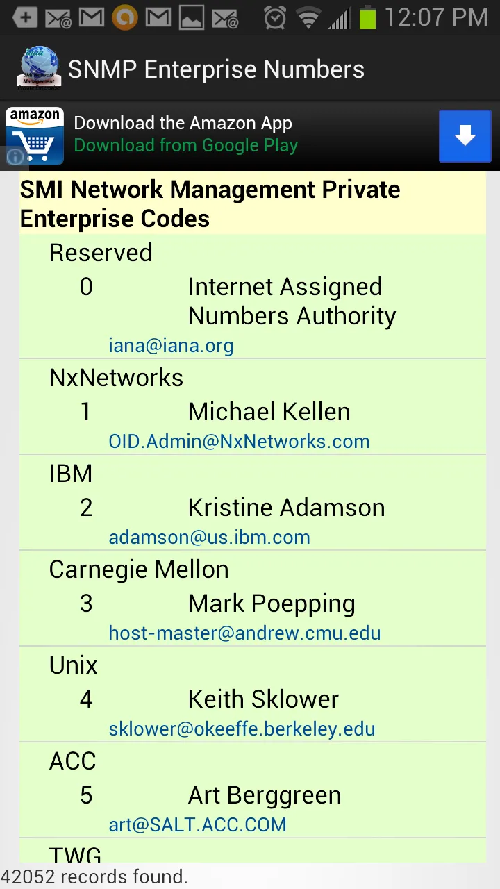 SNMP Enterprise Numbers | Indus Appstore | Screenshot