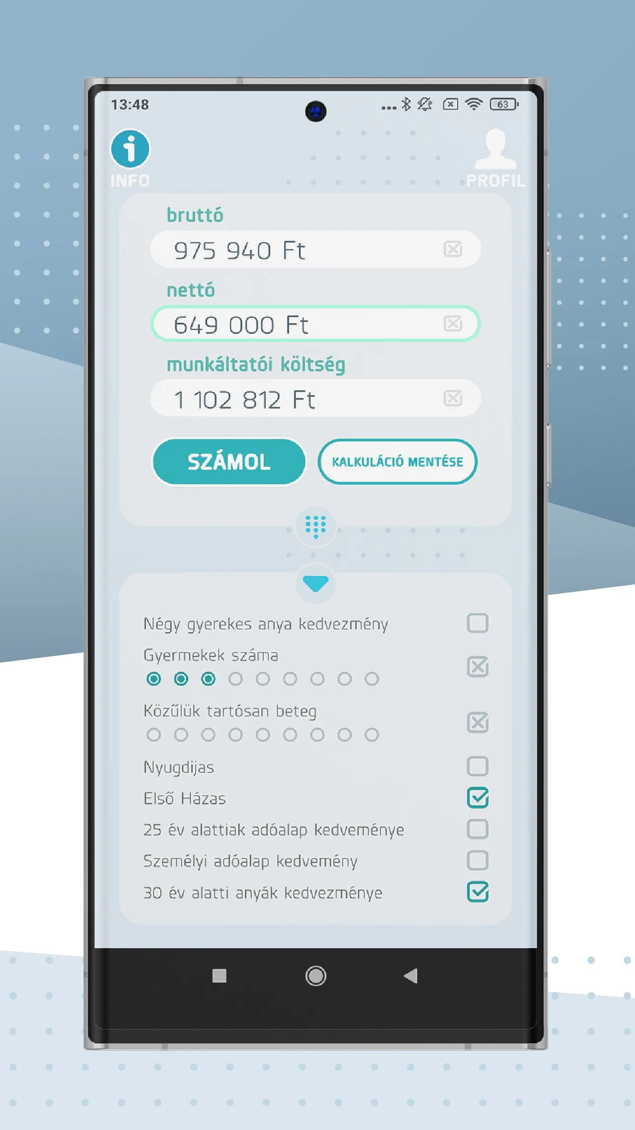 NEXON Bérkalkulátor + | Indus Appstore | Screenshot