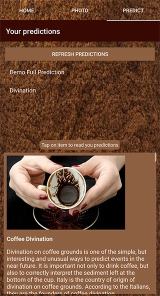 Coffee Divination Prediction | Indus Appstore | Screenshot