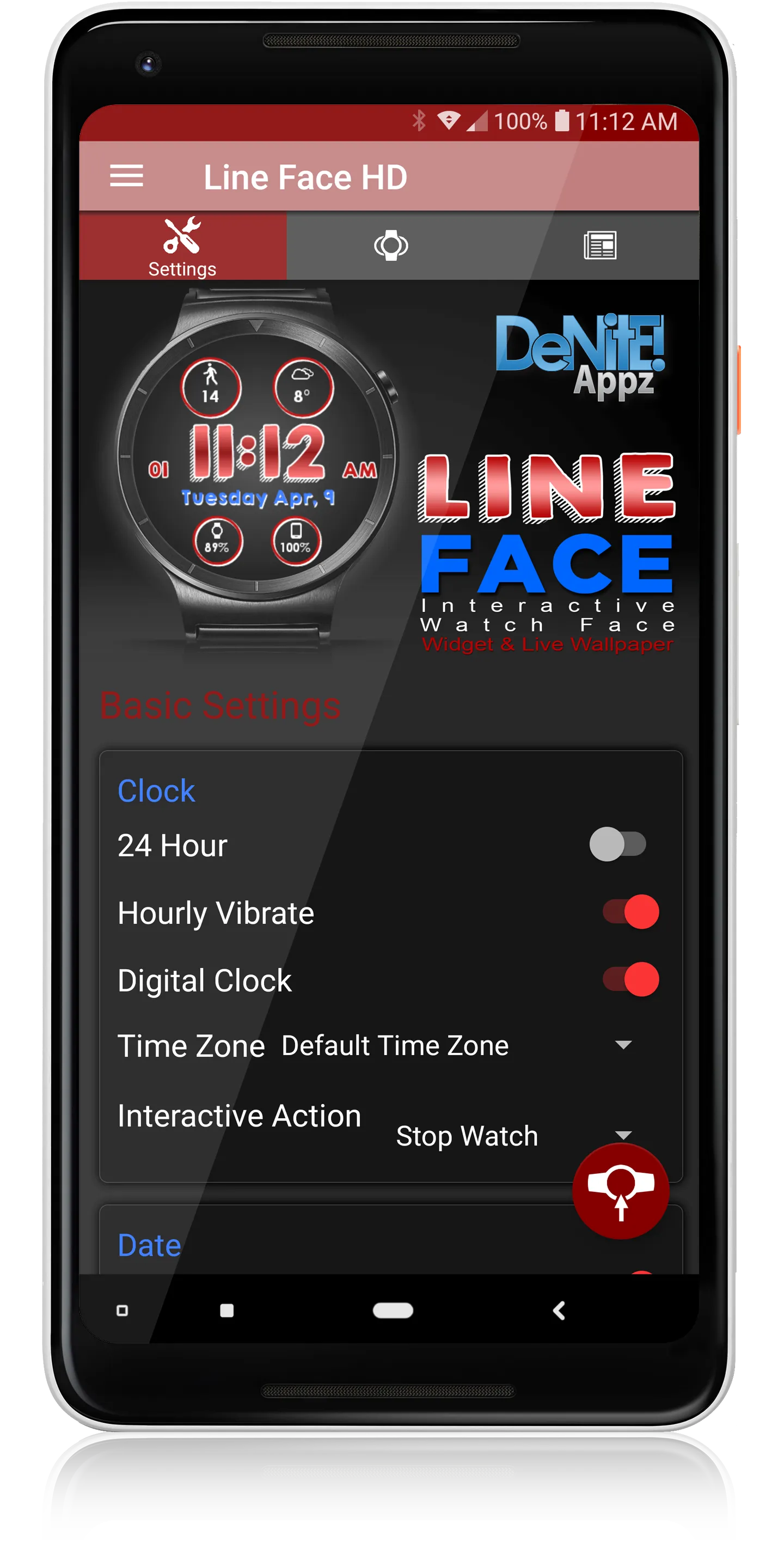 Line Face HD Watch Face | Indus Appstore | Screenshot