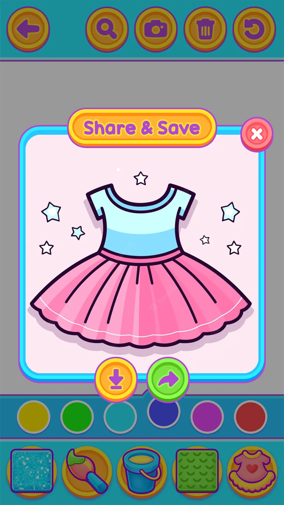 Glitter Dress Coloring | Indus Appstore | Screenshot