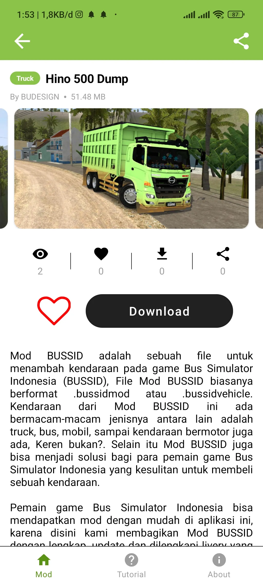 Mod Bussid Hino 500 Truck Dump | Indus Appstore | Screenshot