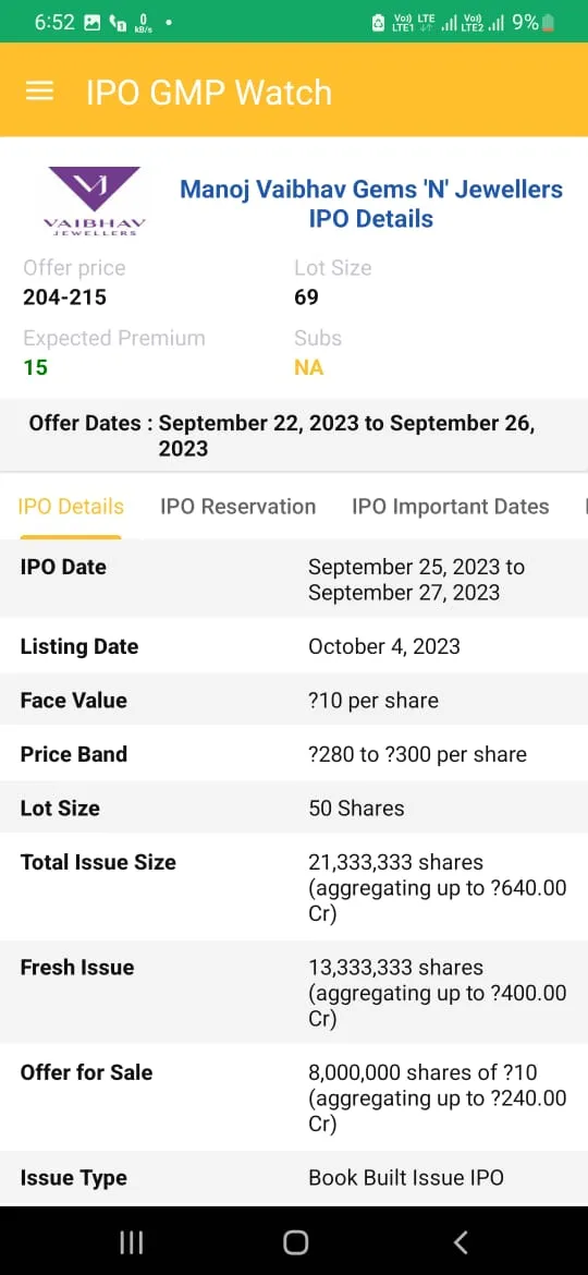 IPO GMP WATCH : Upcoming IPOs | Indus Appstore | Screenshot