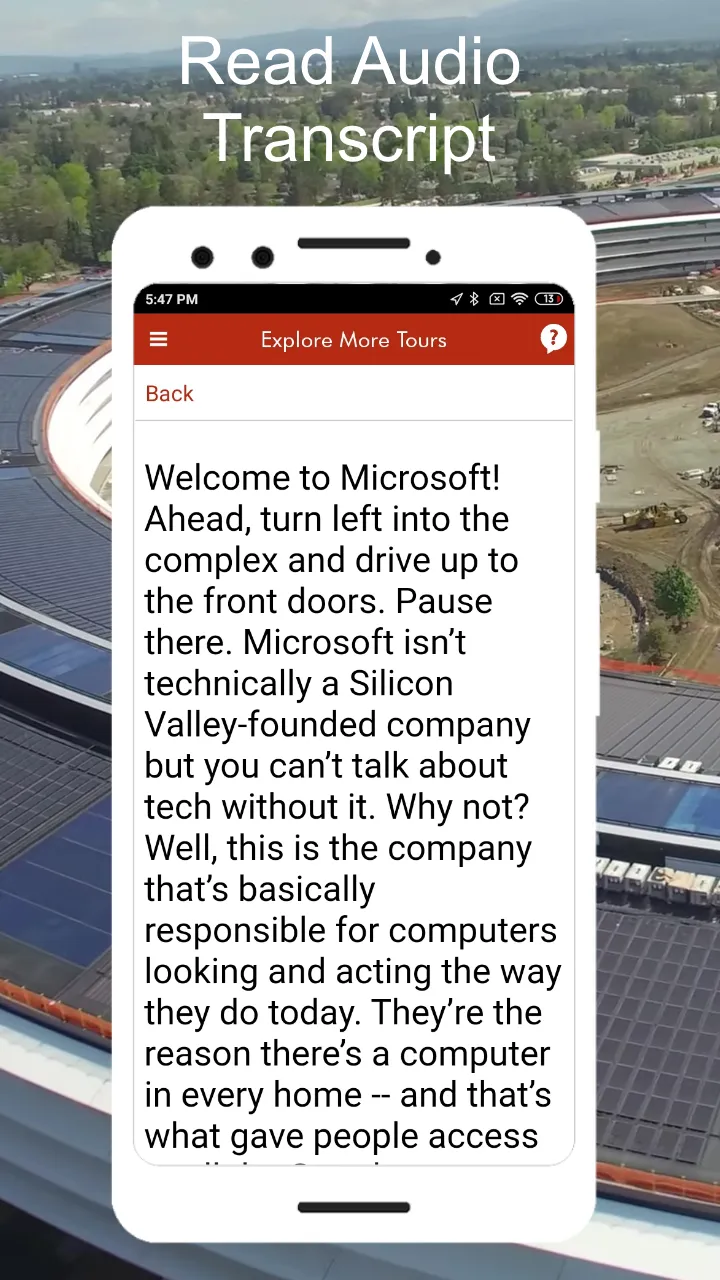 Silicon Valley SF Driving Tour | Indus Appstore | Screenshot