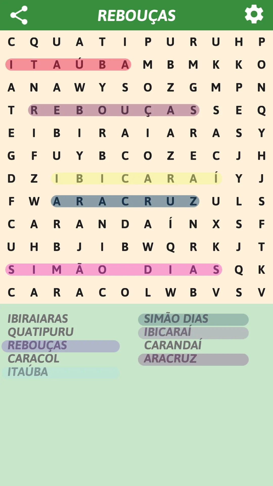 Brazilian cities Word Search | Indus Appstore | Screenshot