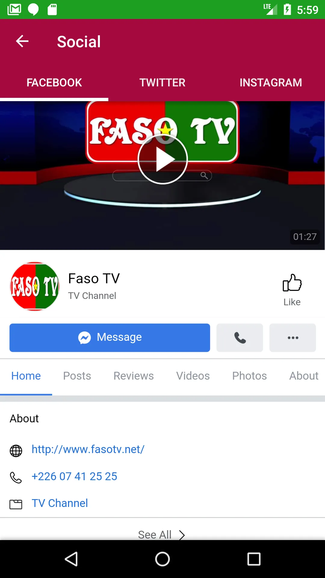 FASO TV | Indus Appstore | Screenshot