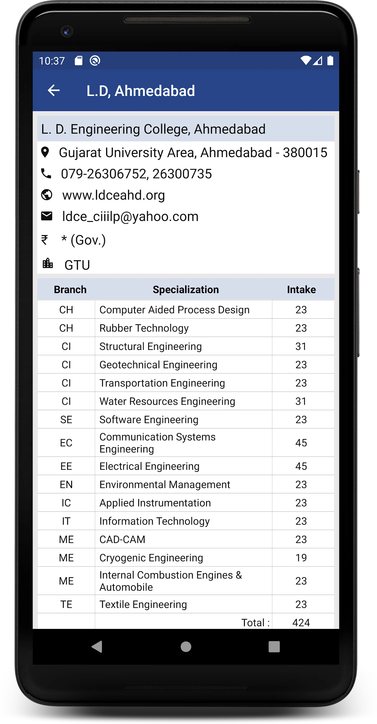 ME M.Tech Admission 2023 | Indus Appstore | Screenshot