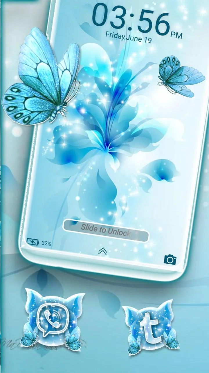 Flower Butterfly Glitter Theme | Indus Appstore | Screenshot