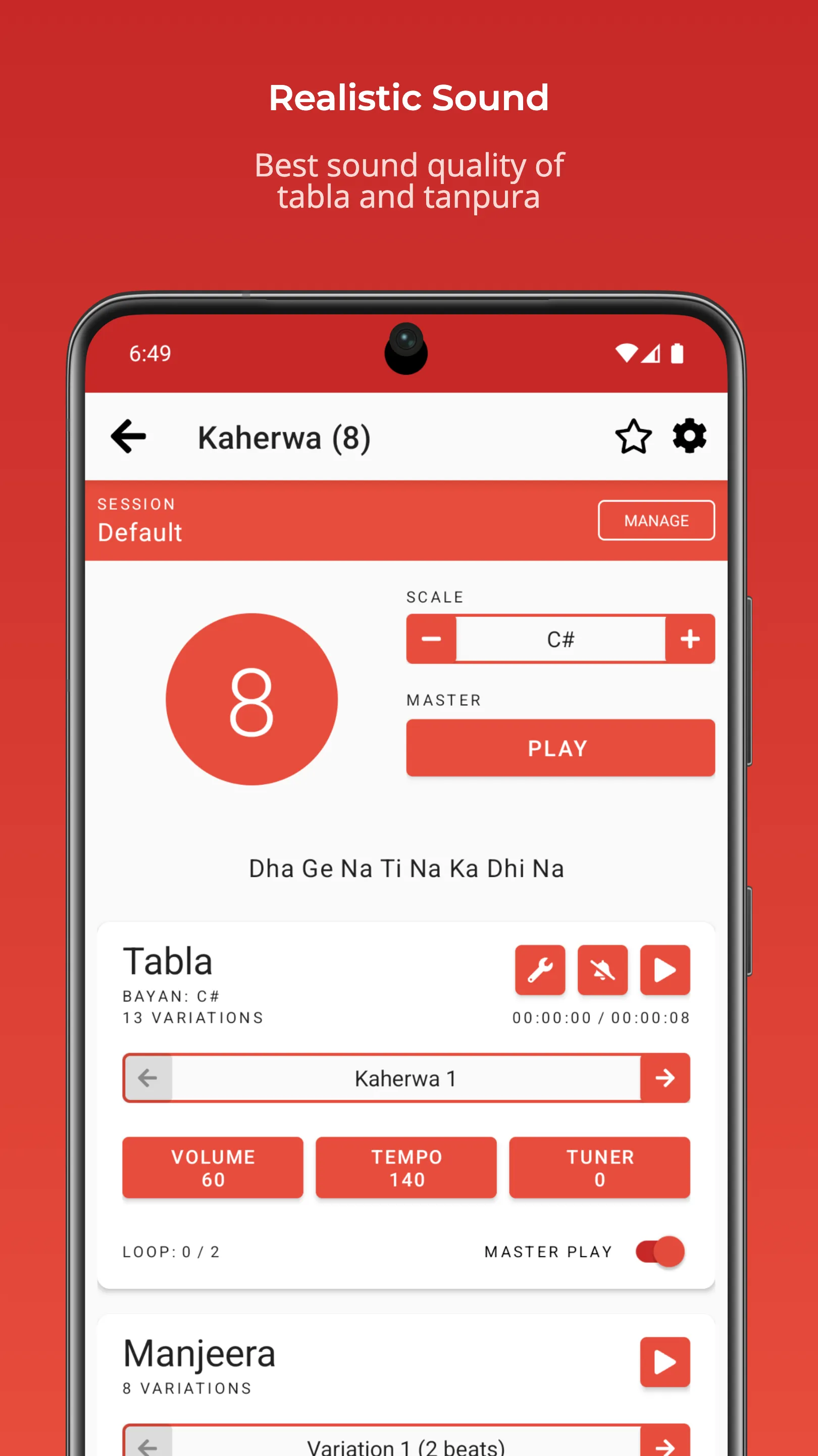 Rhythm with Tabla & Tanpura | Indus Appstore | Screenshot