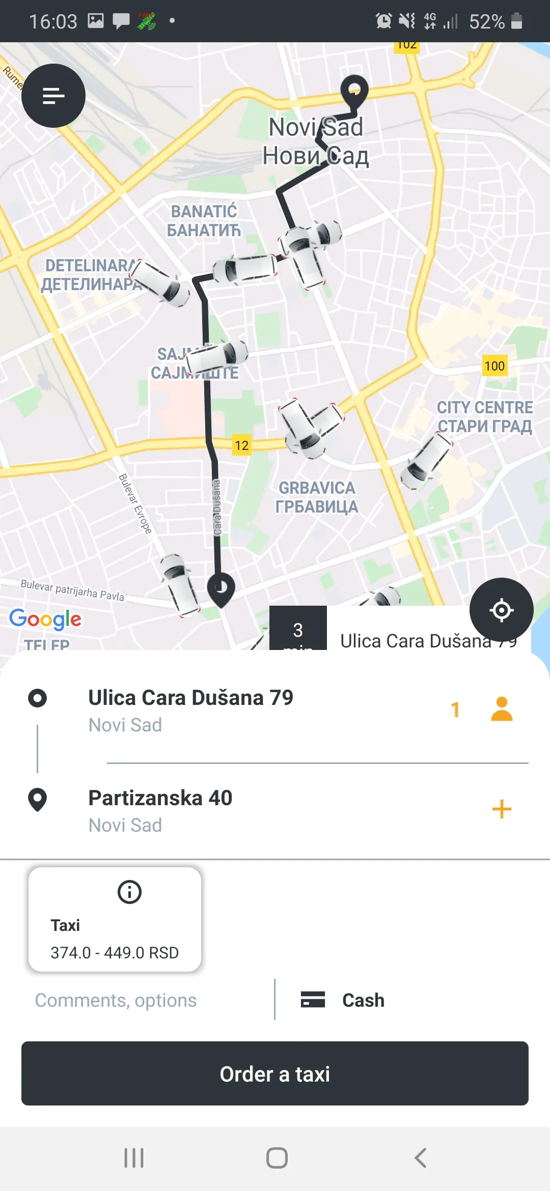 Maxi Taxi Novosadjani | Indus Appstore | Screenshot