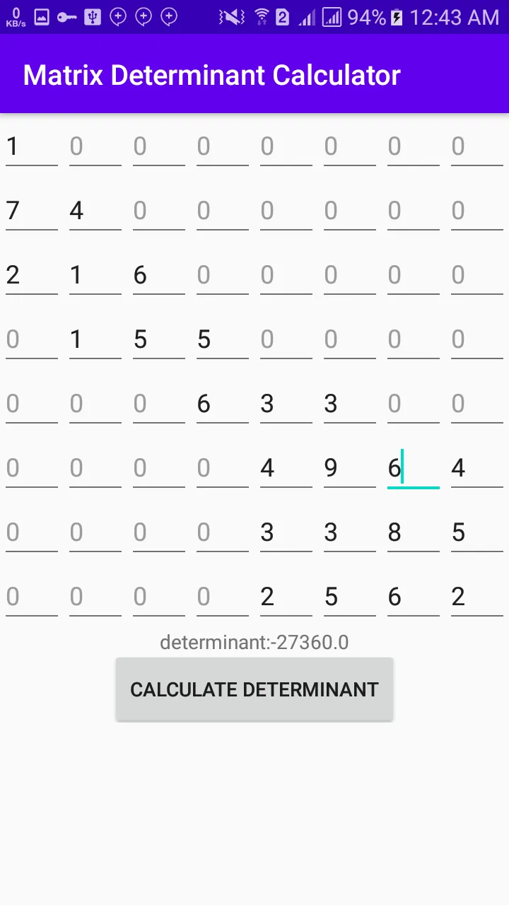 Matrix Determinant Calculator | Indus Appstore | Screenshot