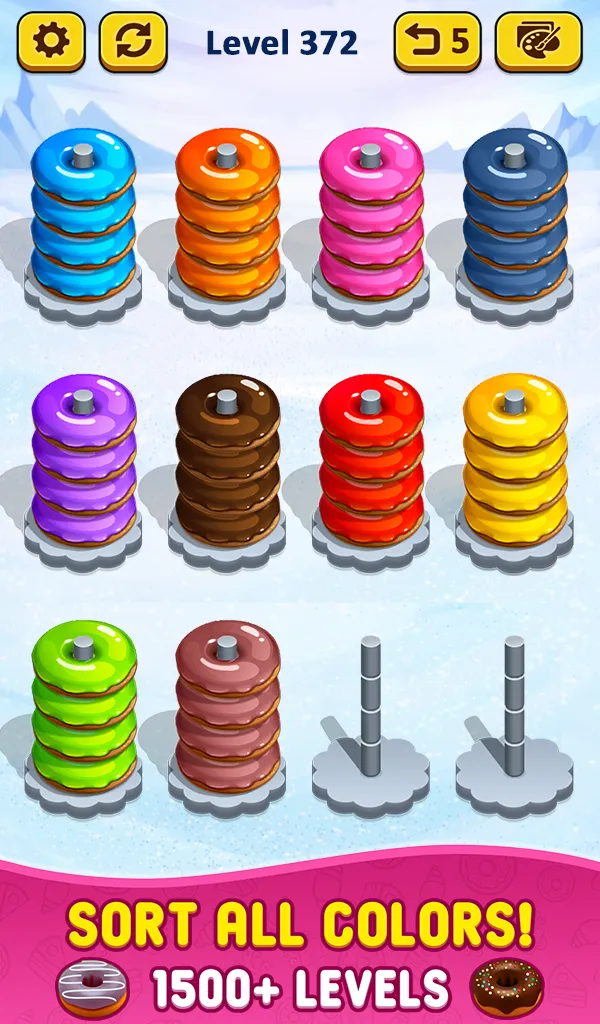 Donut Hoop Stack 3d Color Sort | Indus Appstore | Screenshot