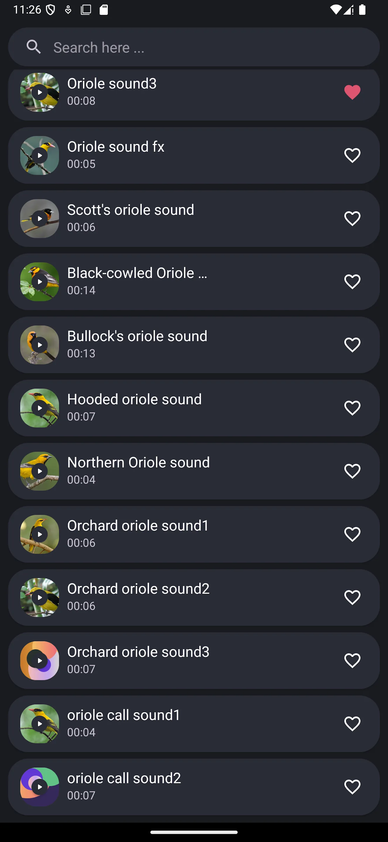 Oriole bird sounds | Indus Appstore | Screenshot