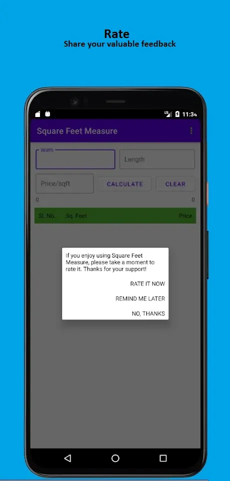 Square Feet Measure | Indus Appstore | Screenshot