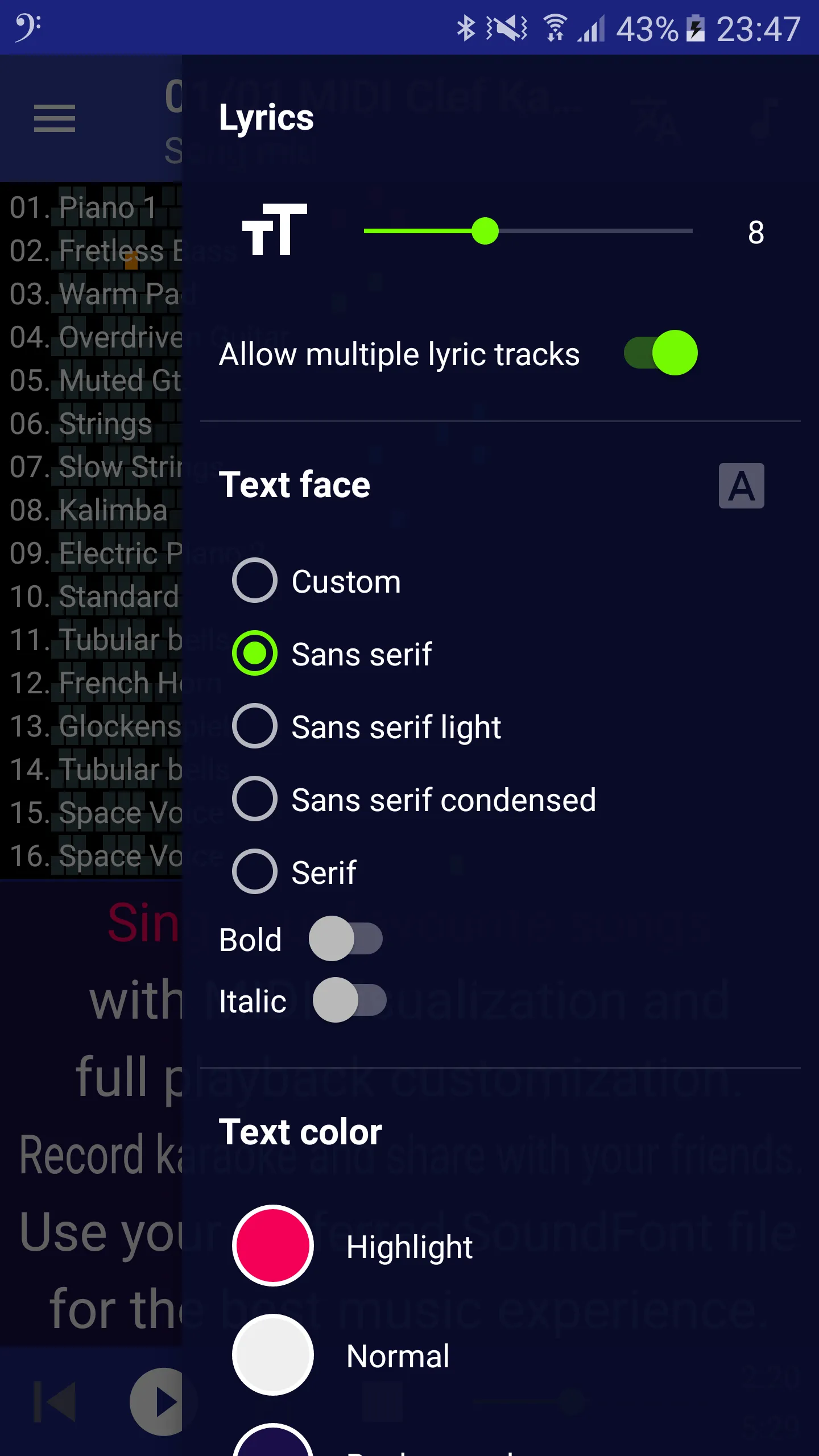 MIDI Clef Karaoke Player | Indus Appstore | Screenshot