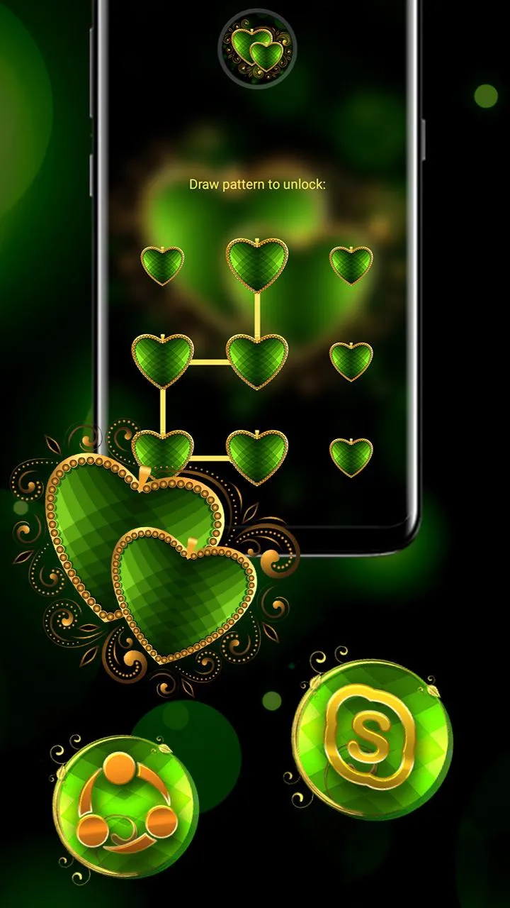 Green Heart Launcher Theme | Indus Appstore | Screenshot