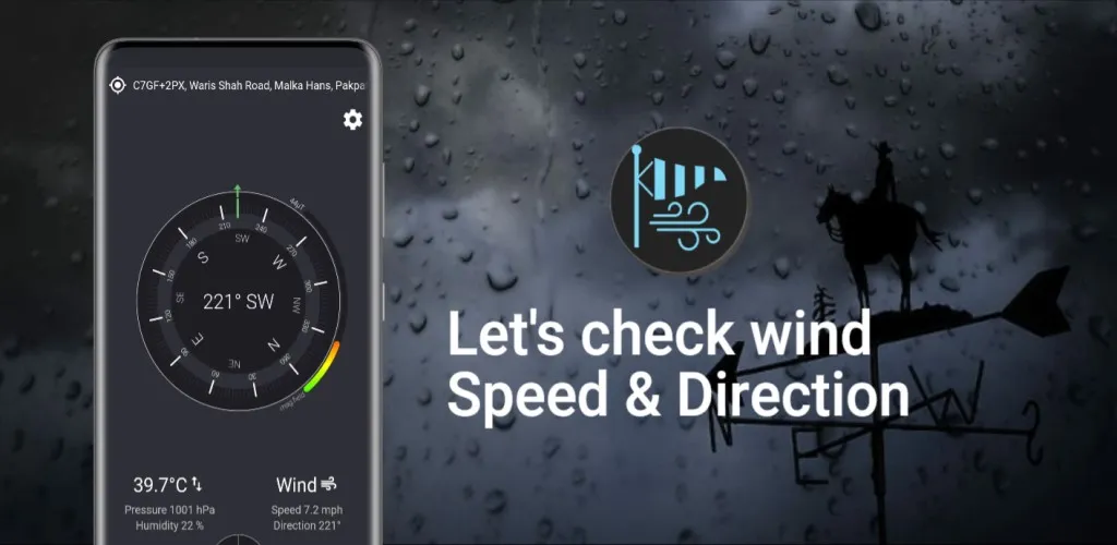 Wind Speed Meter Air Direction | Indus Appstore | Screenshot