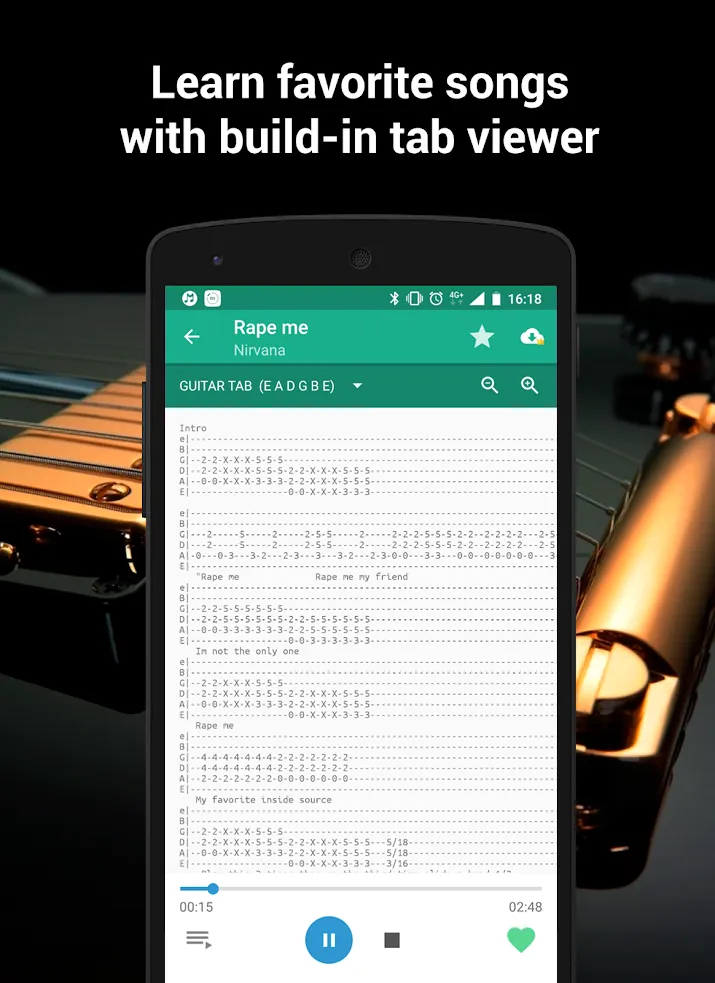 Backing tracks and tabs | Indus Appstore | Screenshot