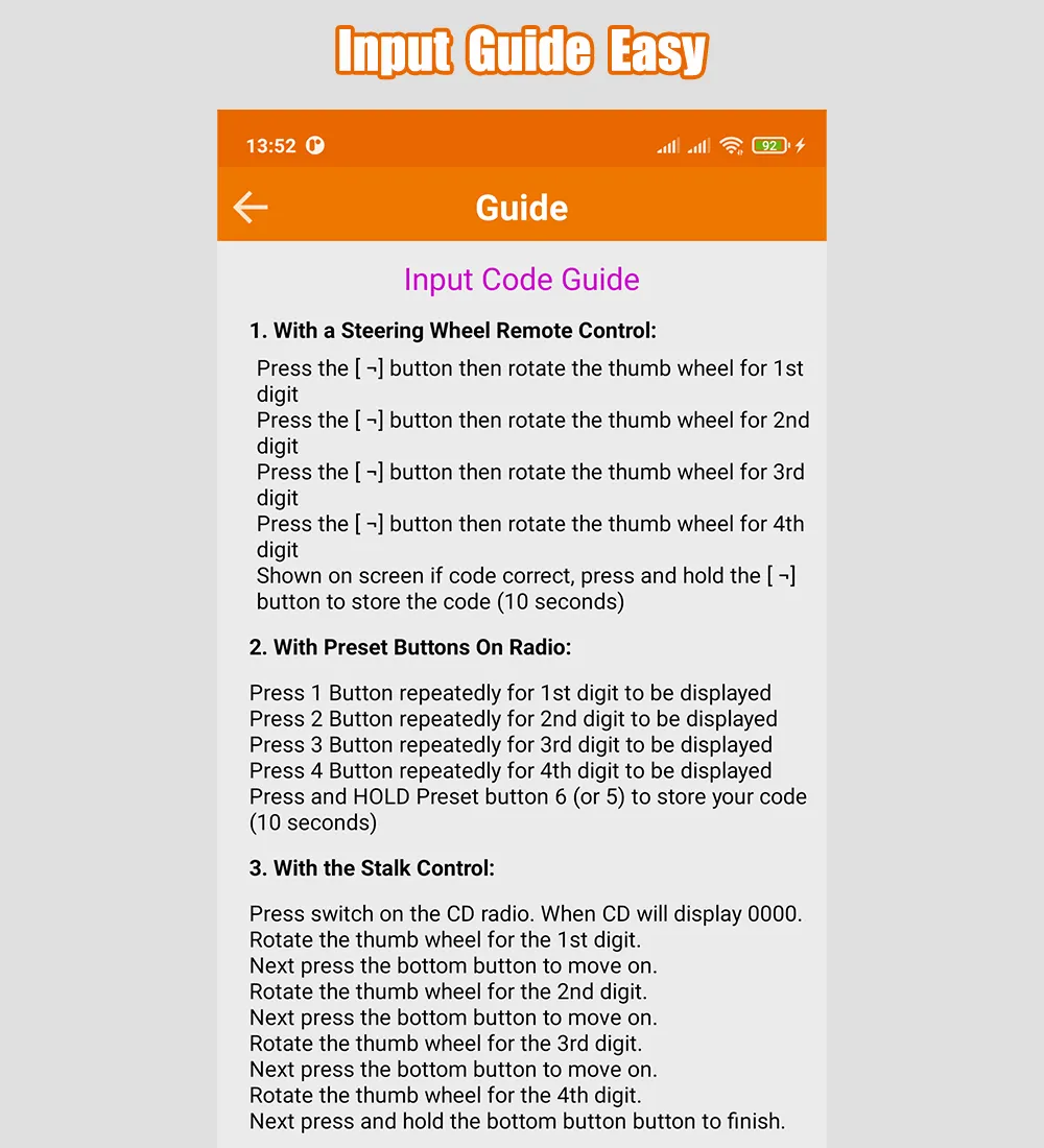 Radio Precode Calculator For R | Indus Appstore | Screenshot