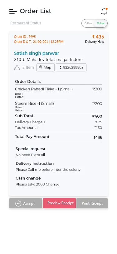 eMenu Live Order | Indus Appstore | Screenshot