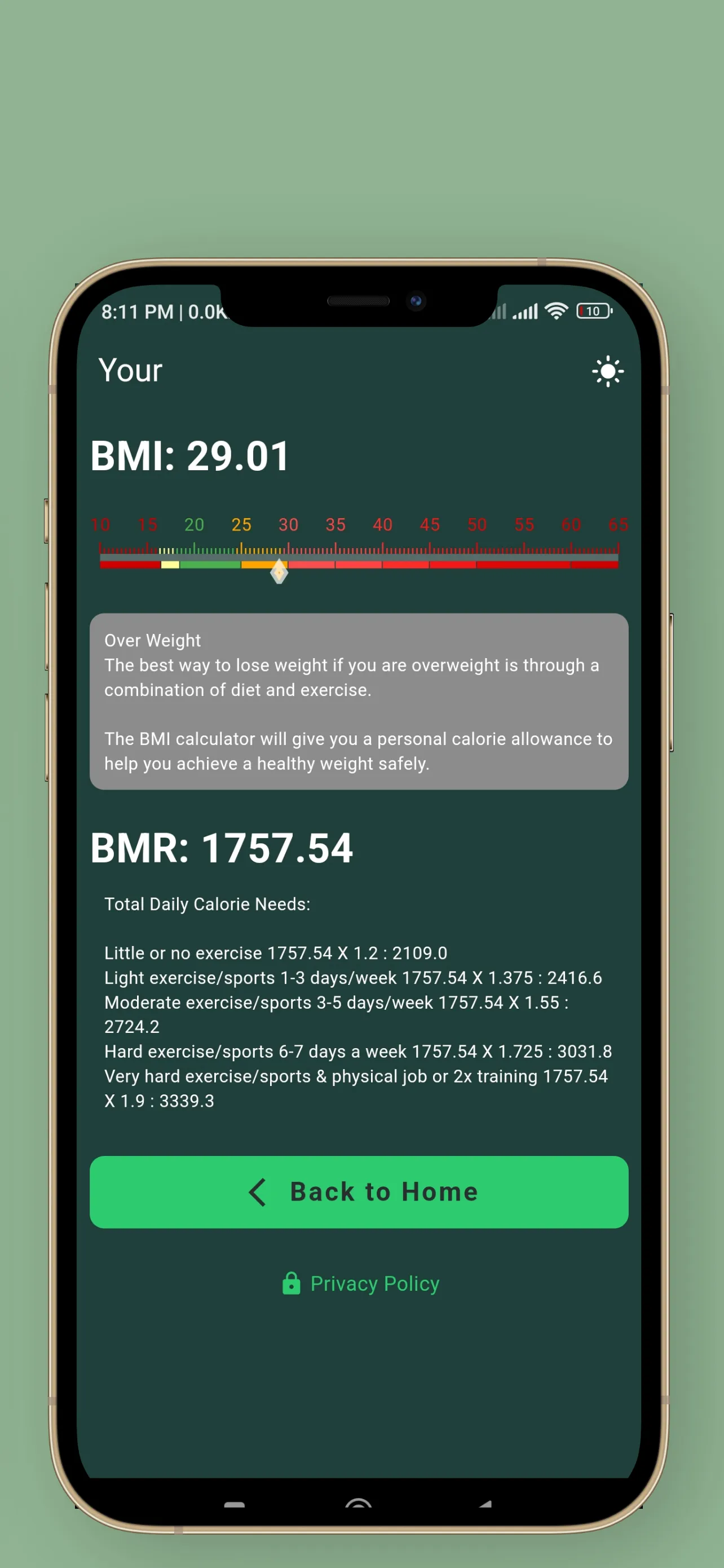 BMI and BMR Calculator | Indus Appstore | Screenshot