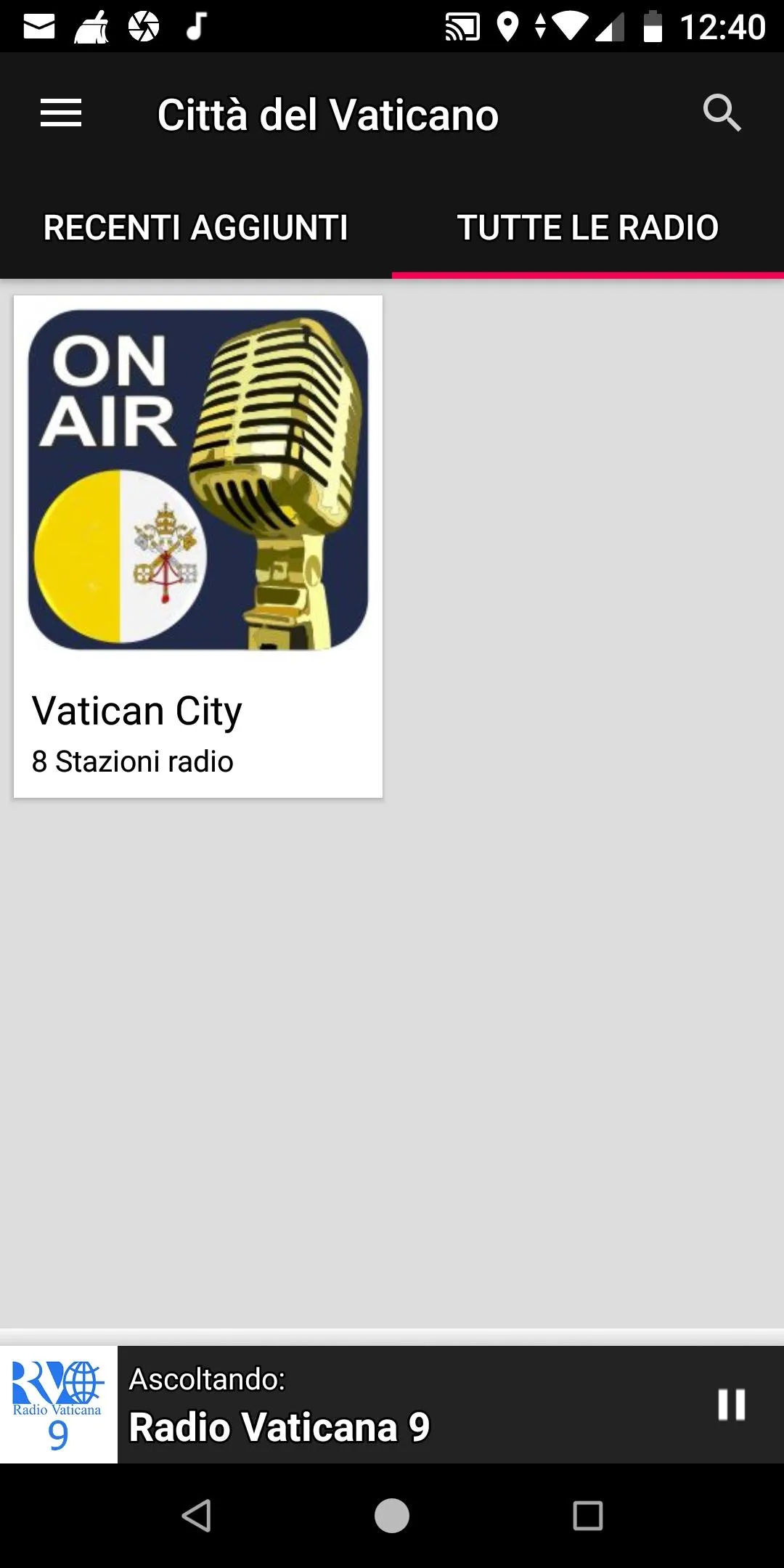 Vatican City Radio Stations | Indus Appstore | Screenshot