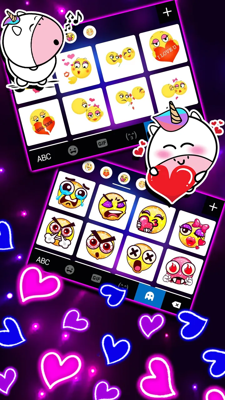 Neon Heart Gravity Keyboard Ba | Indus Appstore | Screenshot