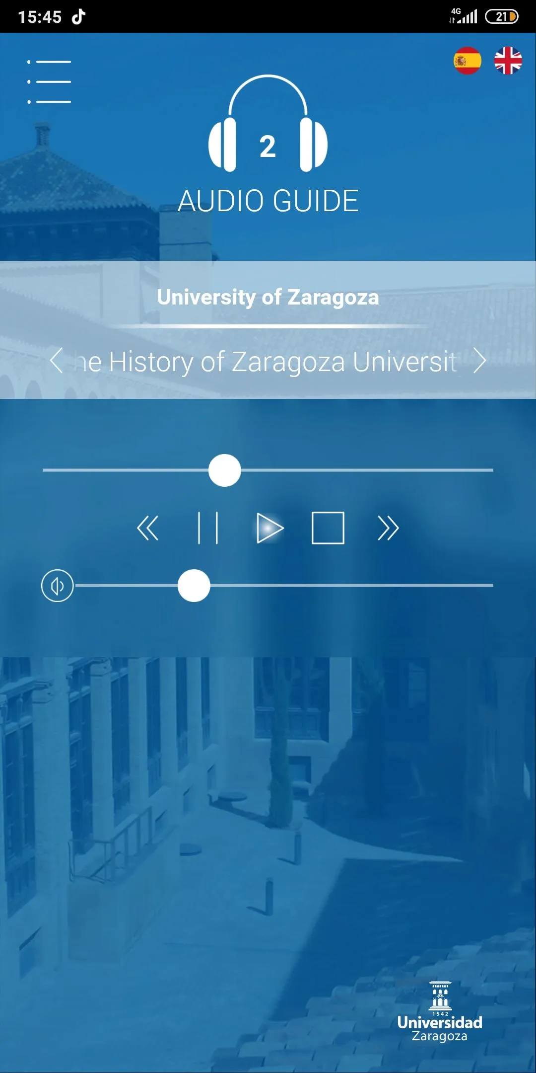 Unizar’s Paraninfo audio guide | Indus Appstore | Screenshot