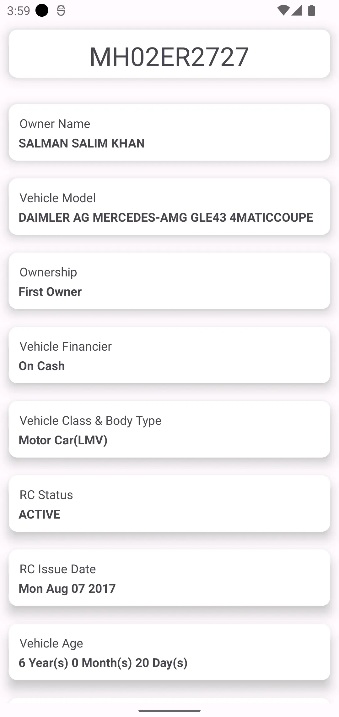 Vehicle Owner Information 2024 | Indus Appstore | Screenshot