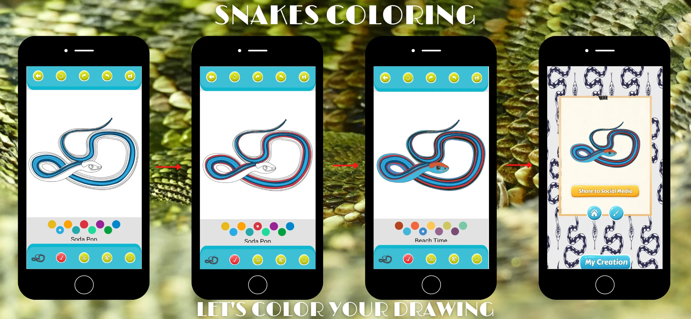 Snake drawing coloring book | Indus Appstore | Screenshot