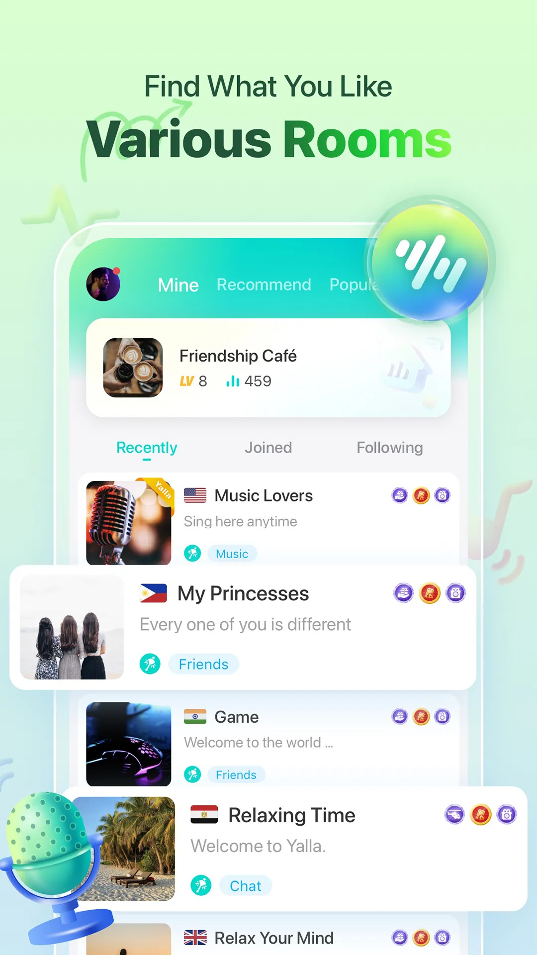Yalla - Group Voice Chat Rooms | Indus Appstore | Screenshot