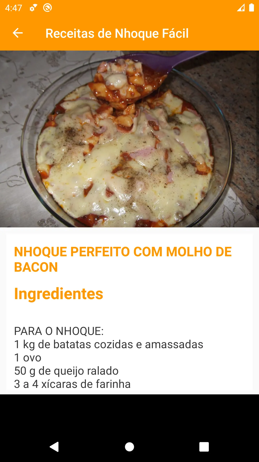 Receitas de Nhoque Fácil | Indus Appstore | Screenshot