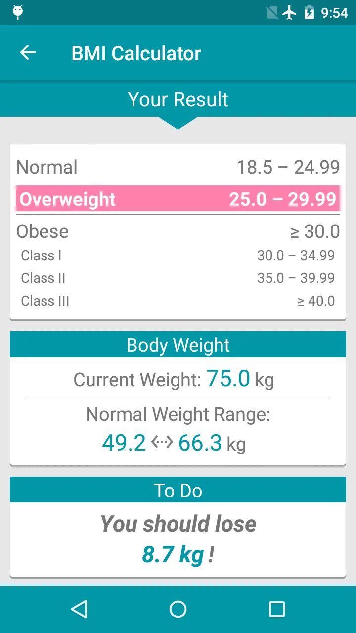 BMI Calculator - Ideal Weight | Indus Appstore | Screenshot