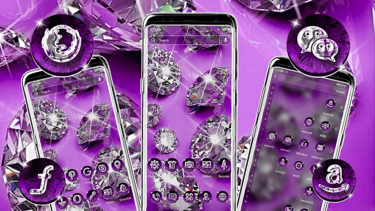 Purple Diamond Launcher Theme | Indus Appstore | Screenshot