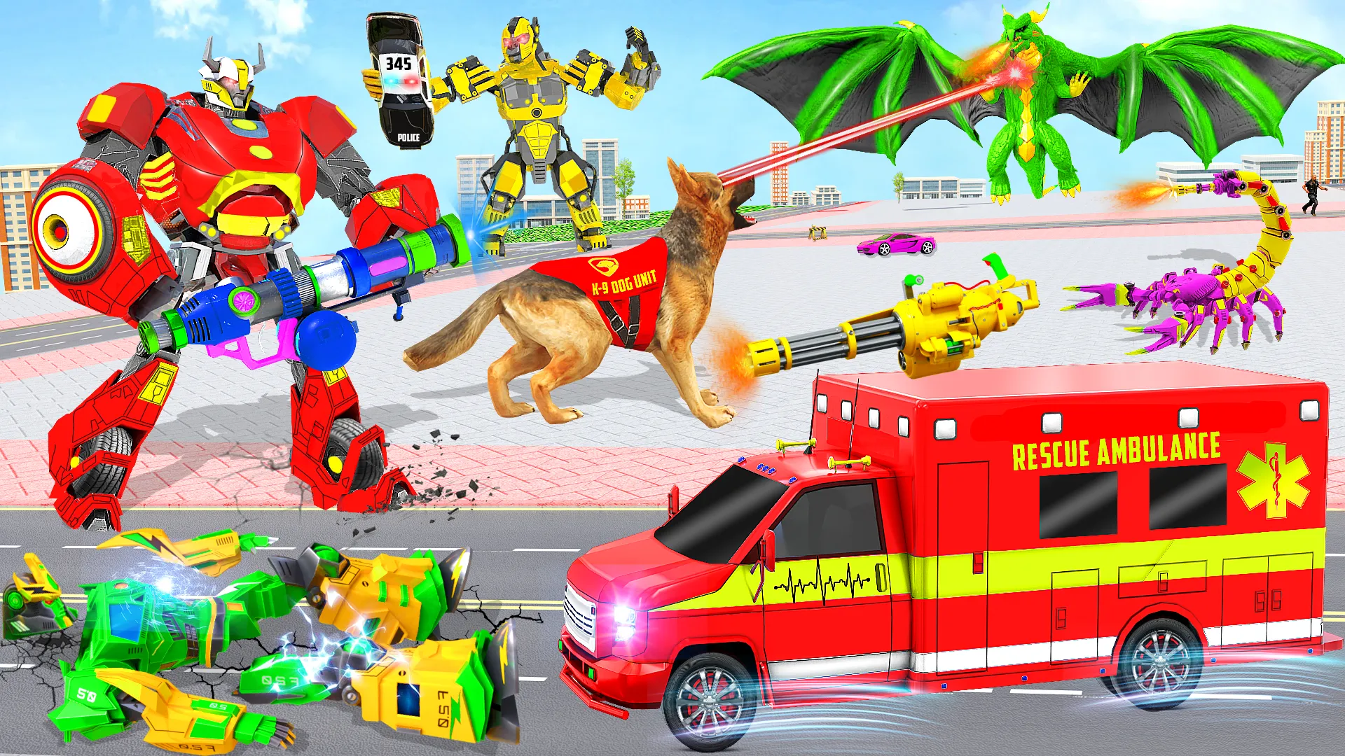 Ambulance Dog Robot Mech Wars | Indus Appstore | Screenshot