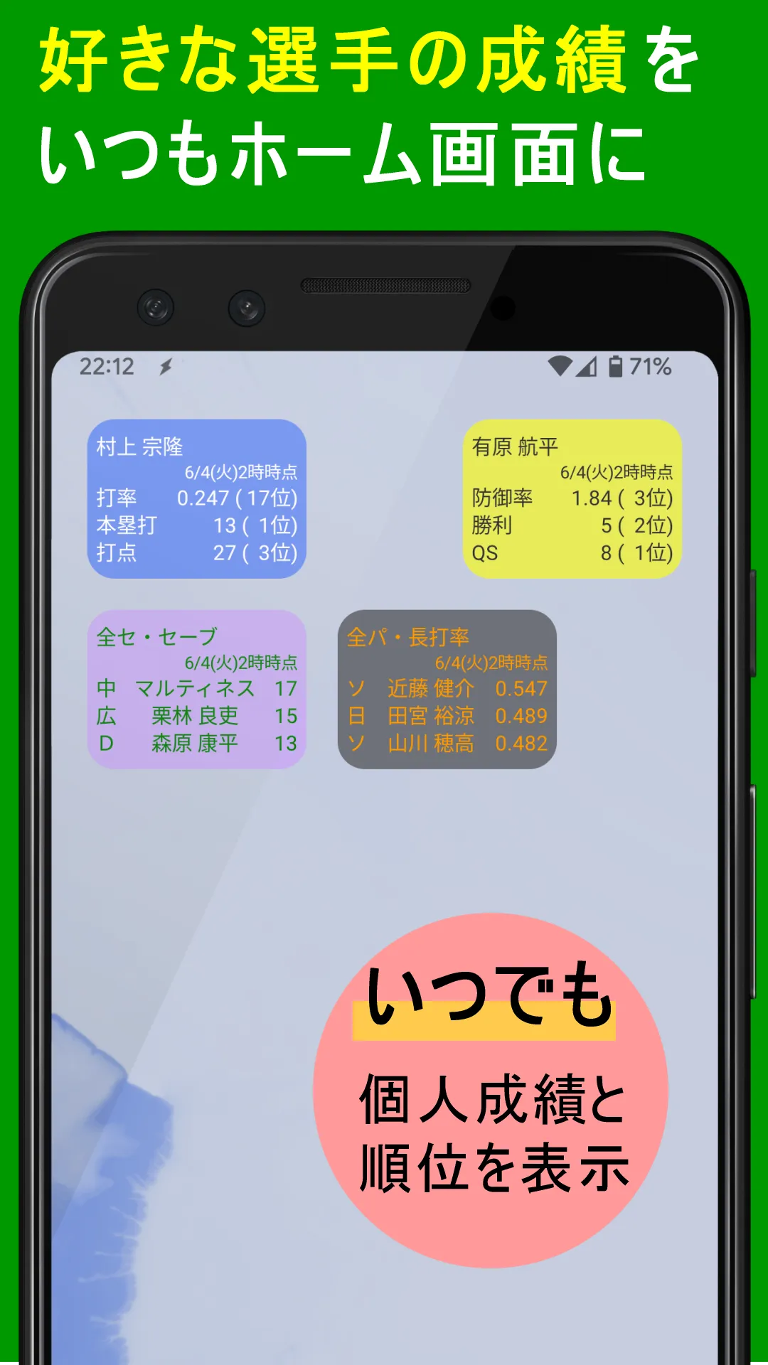 プロ野球速報Widget2024 | Indus Appstore | Screenshot