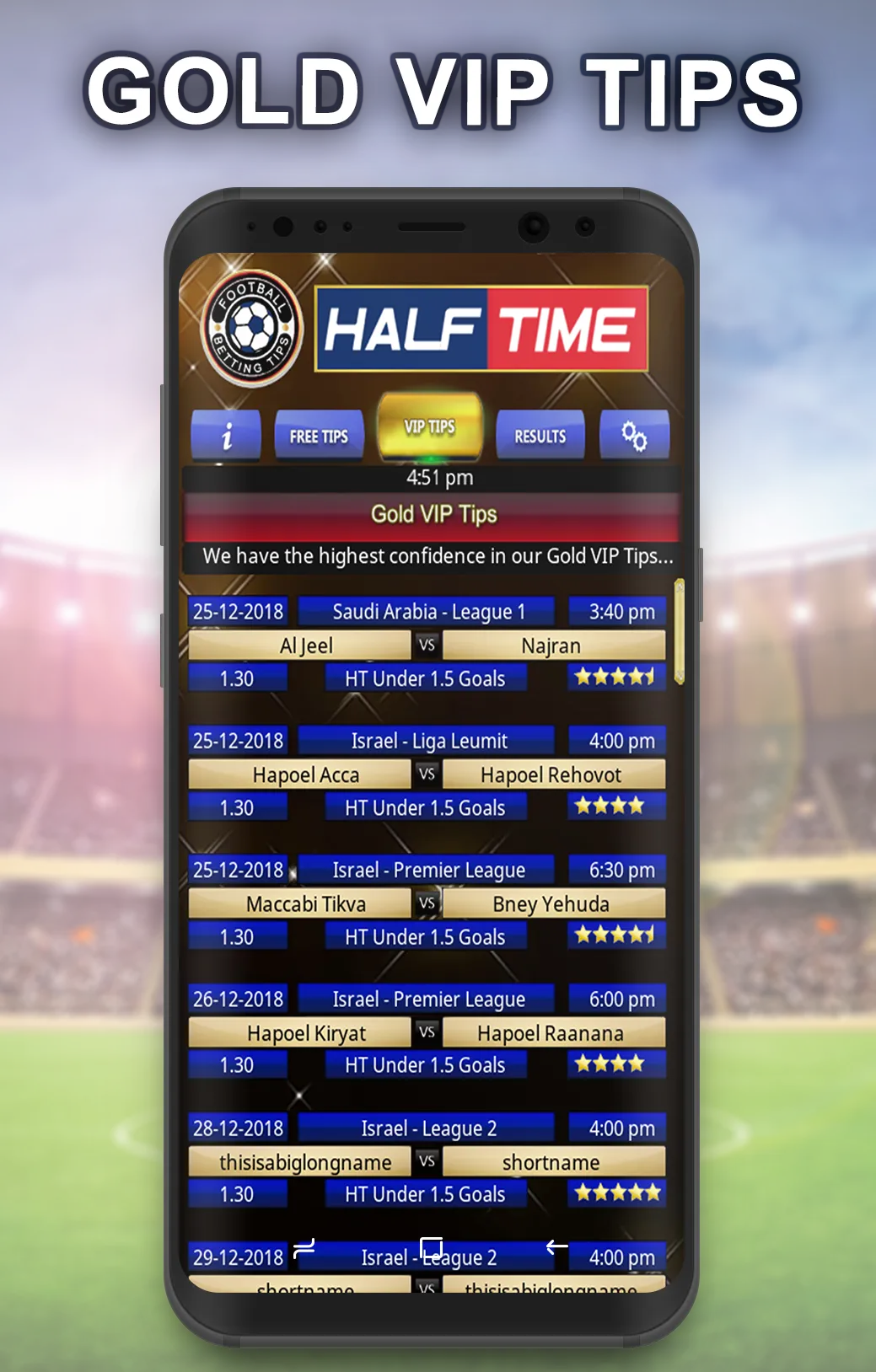 Half Time football betting tip | Indus Appstore | Screenshot