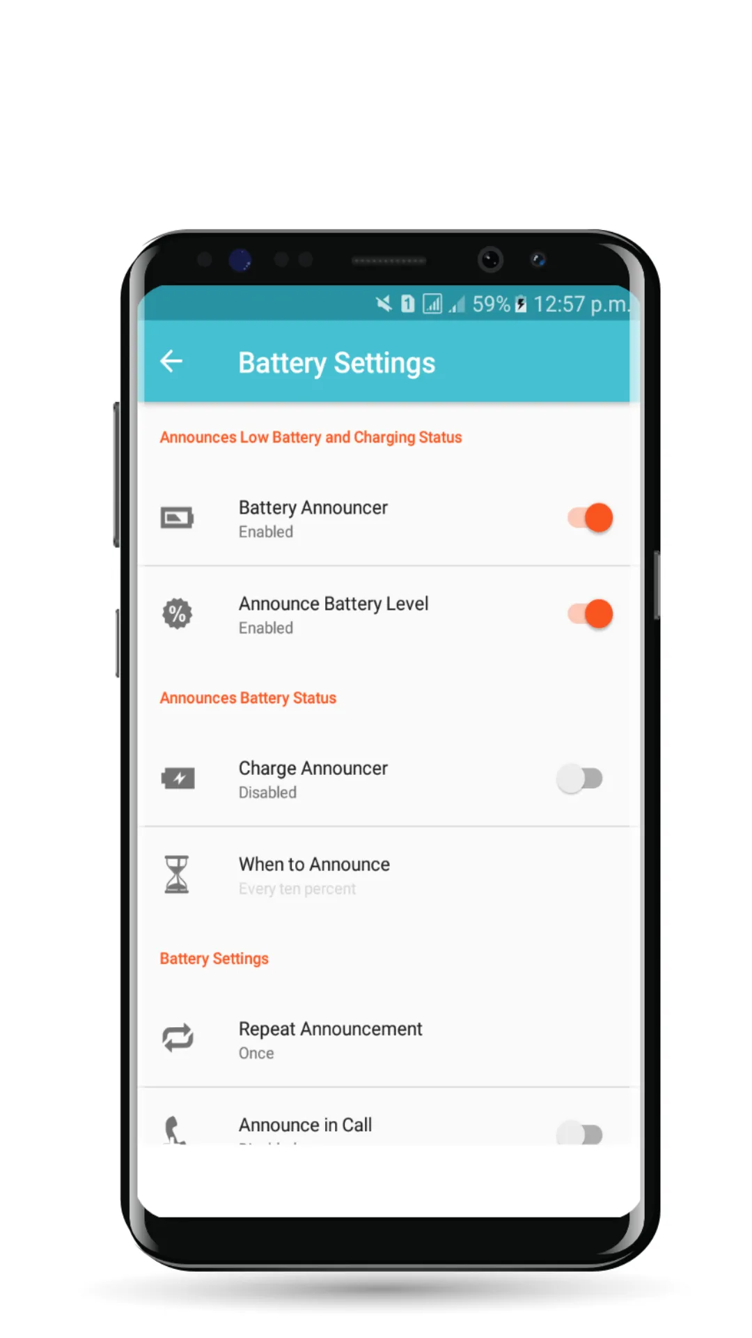 Smart Announcer:Call & Battery | Indus Appstore | Screenshot