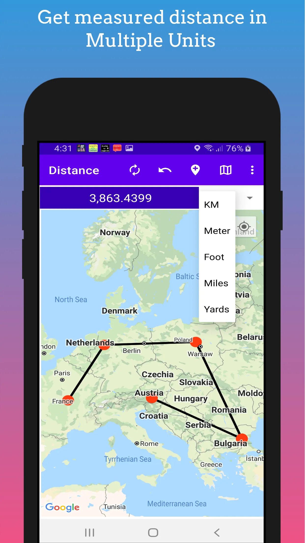 GPS Distance Measurement | Indus Appstore | Screenshot