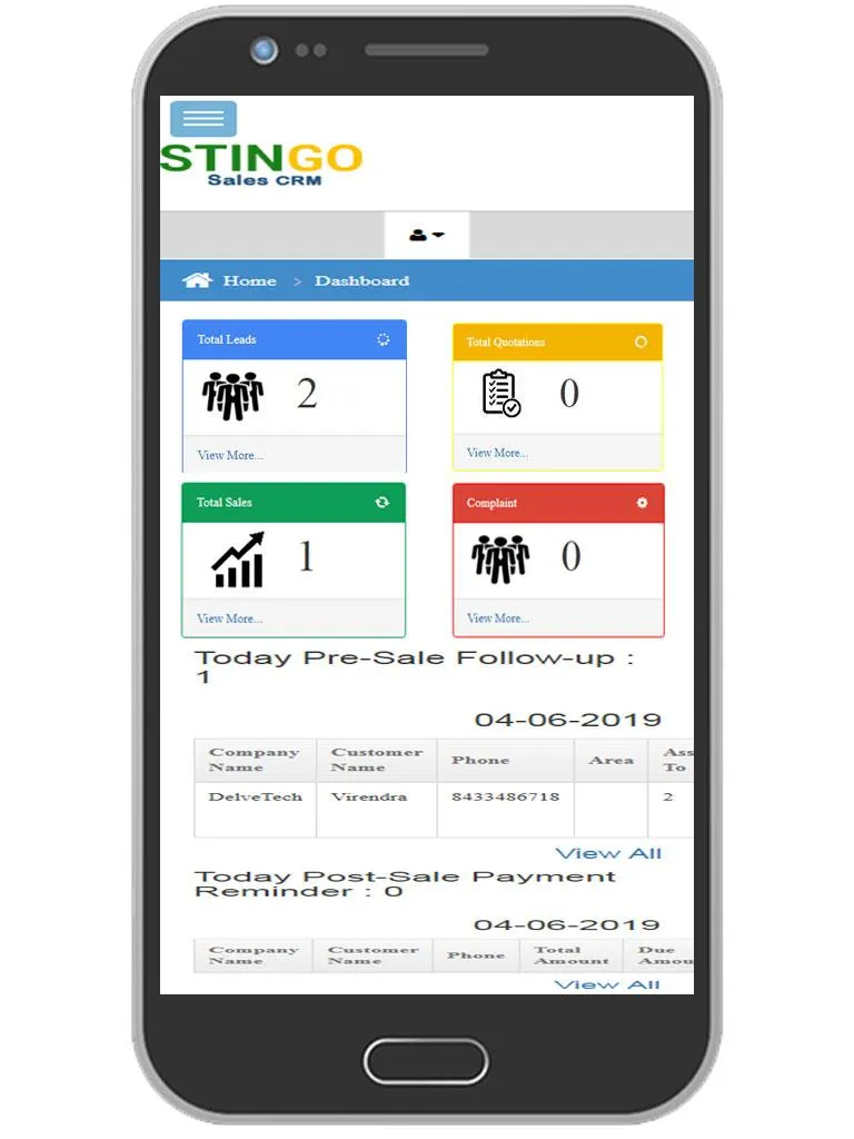 STINGO Cloud Telephony CRM | Indus Appstore | Screenshot